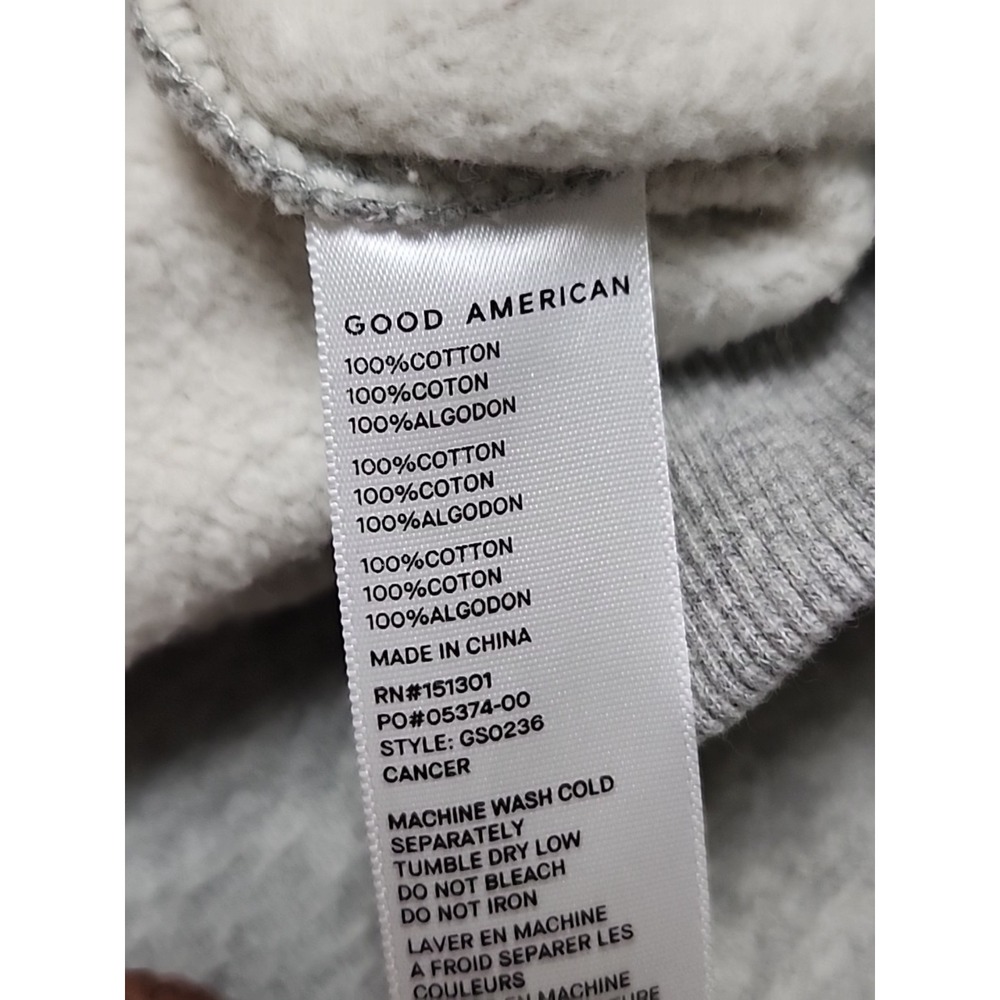 Good American Gray Crewneck Sweatshirt with White Logo NWT - Picture 16 of 16